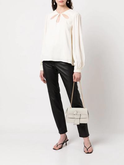 Jonathan Simkhai Louie Crinkle Cut-out Top In Neutrals