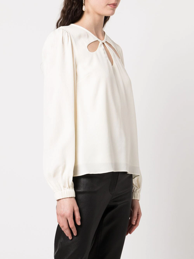 Jonathan Simkhai Louie Crinkle Cut-out Top In Neutrals