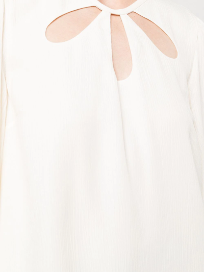 Jonathan Simkhai Louie Crinkle Cut-out Top In Neutrals