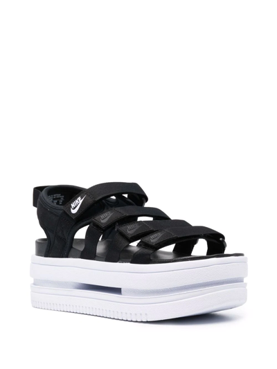 Nike Icon Classic Platform Sandals In Black