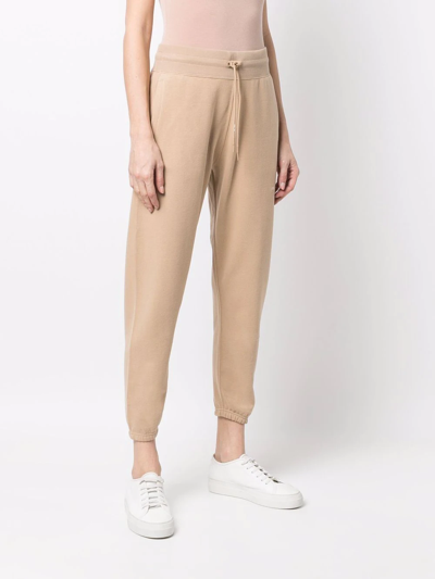 Shop Ralph Lauren Rlx Cropped Cotton-blend Track Pants In Neutrals