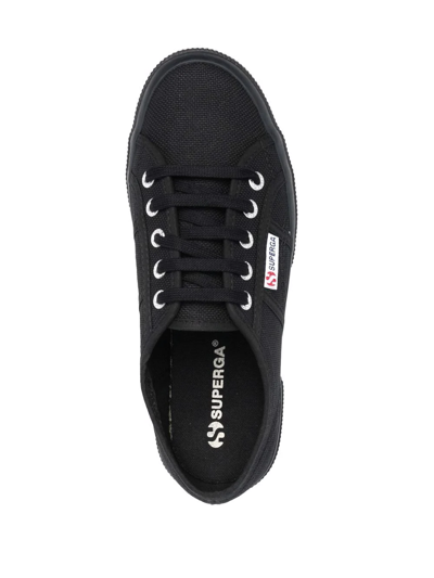 Superga Black Mid Platform Sneakers In Black