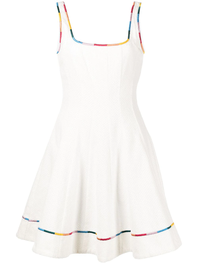 Shop Staud Mini Wells Embroidered Dress In White