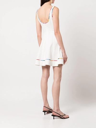 Shop Staud Mini Wells Embroidered Dress In White