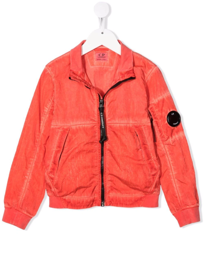 Shop C.p. Company Lens-detail Zip-up Lightweight Jacket In Red