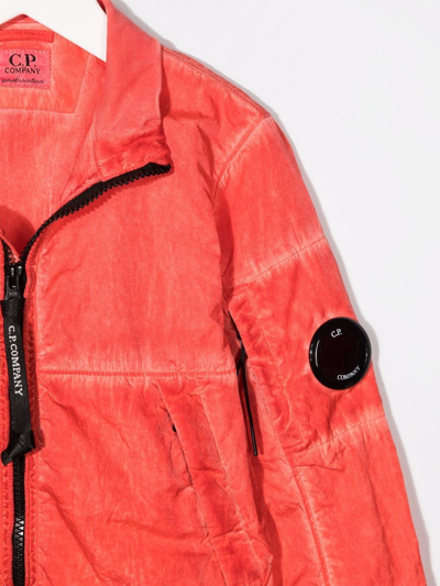 Shop C.p. Company Lens-detail Zip-up Lightweight Jacket In Red