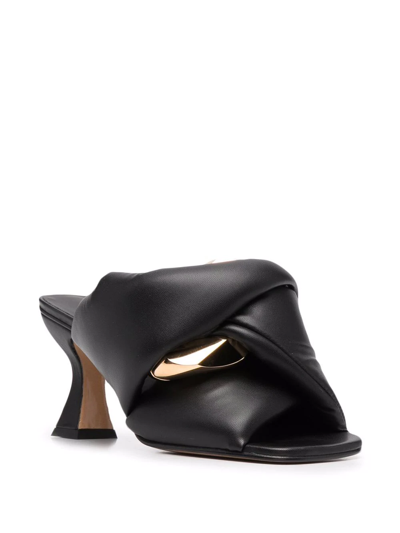 Jw Anderson Twist Chain Slide Sandals In Black