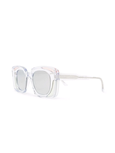 Shop Kuboraum Transparent-frame Sunglasses In Blue