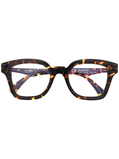 Shop Kuboraum Tortoiseshell-frame Glasses In Brown