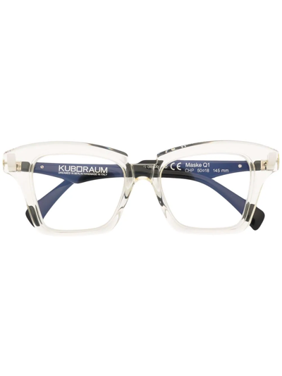 Shop Kuboraum Transparent-frame Glasses In White