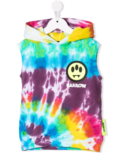 Shop Barrow Sleeveless Tie-dye Hoodie In Blue