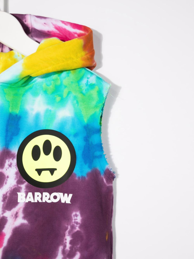 Shop Barrow Sleeveless Tie-dye Hoodie In Blue