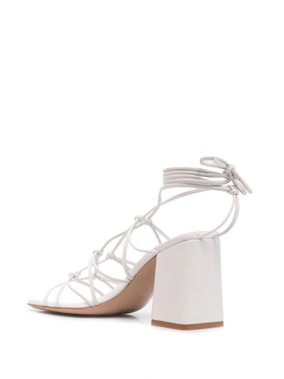 Shop Gianvito Rossi Minas 100mm Strap Sandals In White