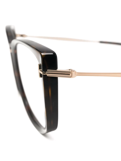 Tom Ford Tortoiseshell-effect Cat-eye Glasses In Brown