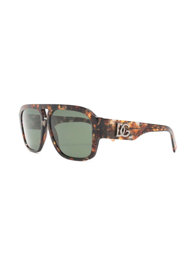 Dolce & Gabbana Tortoiseshell Pilot-frame Sunglasses In Brown