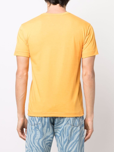 Shop Comme Des Garçons Play Logo-embroidered T-shirt In Orange