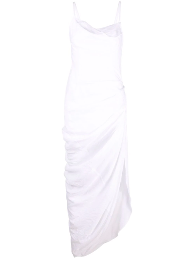 Shop Jacquemus La Robe Saudade Longue Dress In White