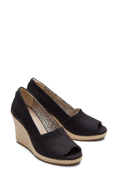 Shop Toms Michelle Espadrille Wedge Sandal In Black