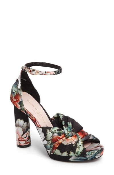 Shop Chinese Laundry Flory Knotted Sandal In Black Multi Fabric