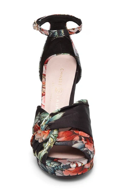 Shop Chinese Laundry Flory Knotted Sandal In Black Multi Fabric