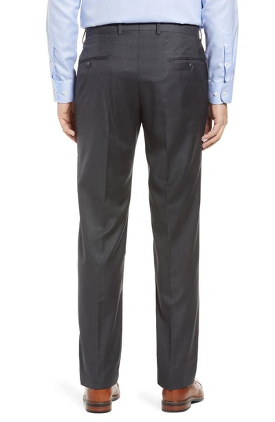 Shop Hickey Freeman Honeyway Flat Front Pants In Charcoal