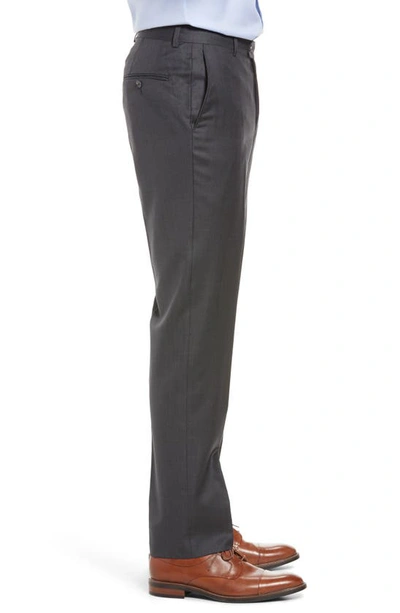 Shop Hickey Freeman Heritage Gold Honeyway Flat Front Pants In Charcoal