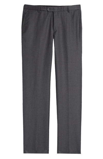 Shop Hickey Freeman Honeyway Flat Front Pants In Charcoal