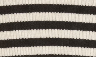 Shop Khaite Georgia Stripe Cross Back Cashmere Sweater Dress In Black/ Custard Stripe