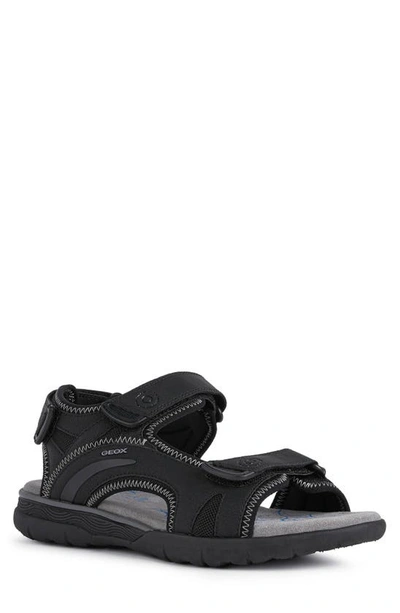 Shop Geox Spherica Sandal In Black