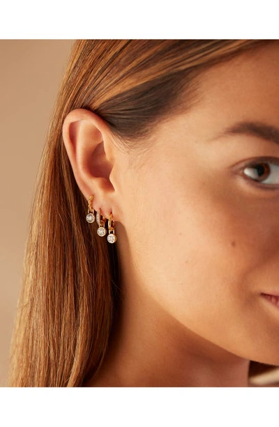 Shop Monica Vinader Essential Diamond Stud Earrings In Gold