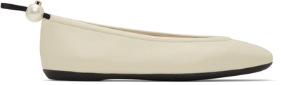 Shop Nicholas Kirkwood Off-white Delfi Ballerinas In Cru Ecru