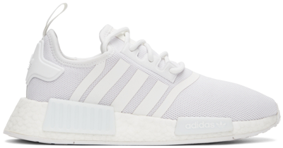 Shop Adidas Originals White Nmd_r1 Primeblue Sneakers In Ftwr White/ftwr Whit