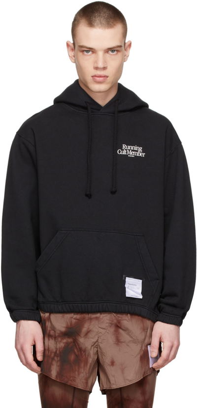 Shop Satisfy Black Cotton Hoodie