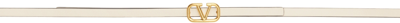 Shop Valentino Reversible Off-white & Gold Vlogo Signature Belt In B24 Light Ivory/anti