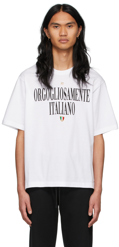 Shop Dolce & Gabbana White Cotton T-shirt In Hw3pt Orgogliosament