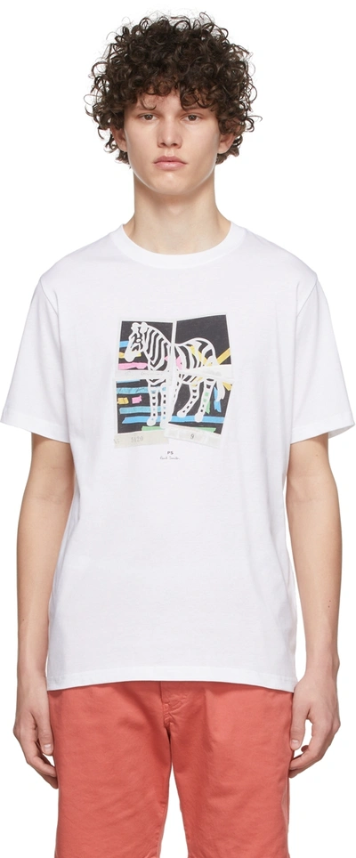 Shop Ps By Paul Smith White Zebra T-shirt In 1 Whites
