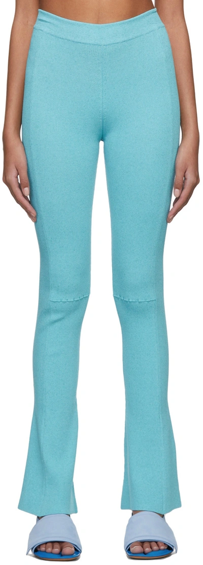 Shop Jacquemus Blue 'le Pantalon Baunhila' Trousers In 340 Turquoise