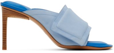 Shop Jacquemus Blue 'les Mules Aqua' Heeled Sandals In 330 Blue