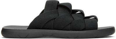 Shop Bottega Veneta Black Plat Sandals In 1000-black