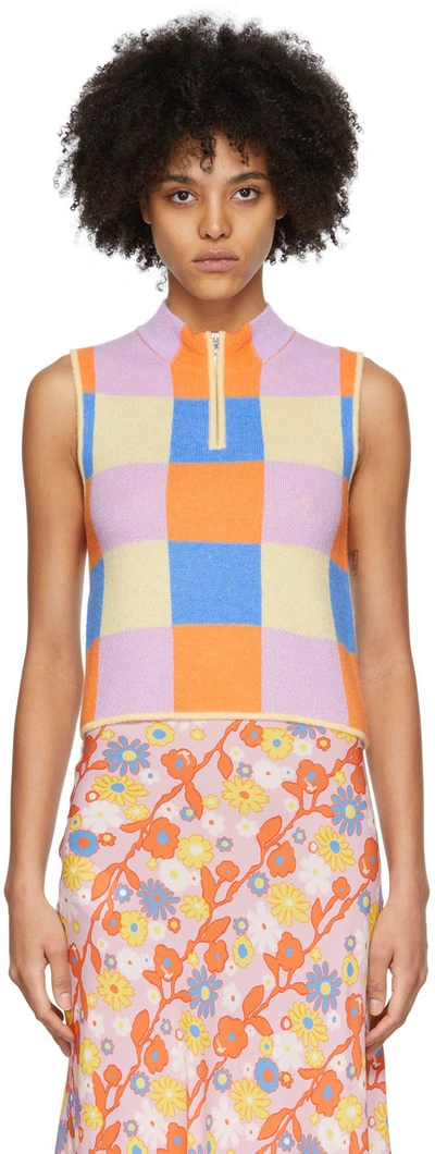 Stine Goya Vilda Knit Blouse In Check In 1213 Checks