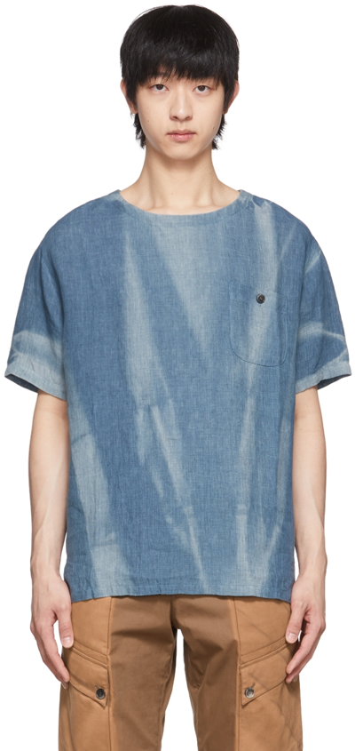 Shop Jiyong Kim Ssense Exclusive Blue Linen T-shirt