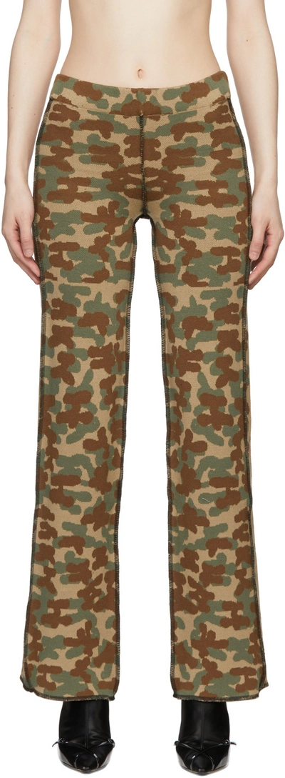1xblue Ssense Exclusive Green Cotton Trousers In Green/brown