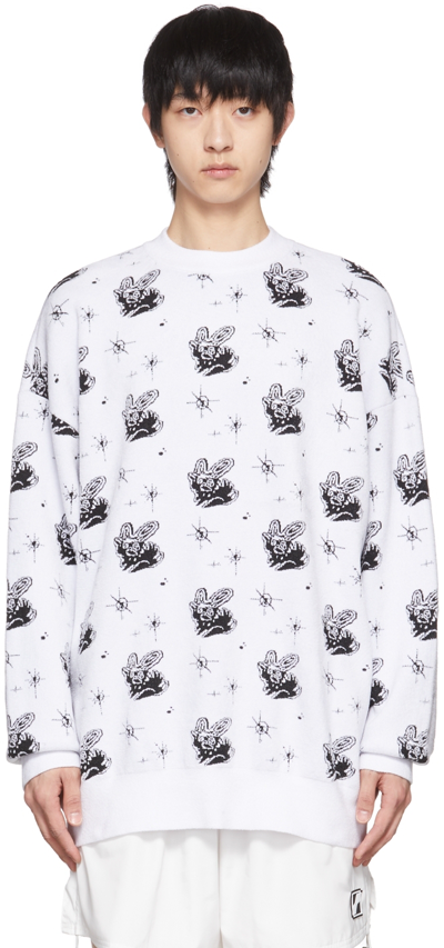 We11 Done Black & White Monster Reversible Sweater In White