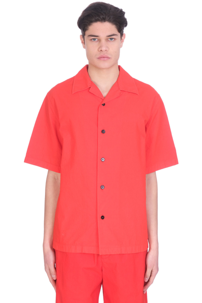 Shop Jil Sander Shirt In Red Cotton