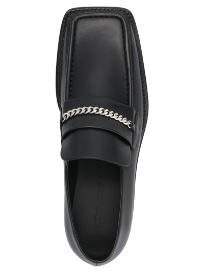 3.5cm Leather Square Toe Loafers In Black High Shine