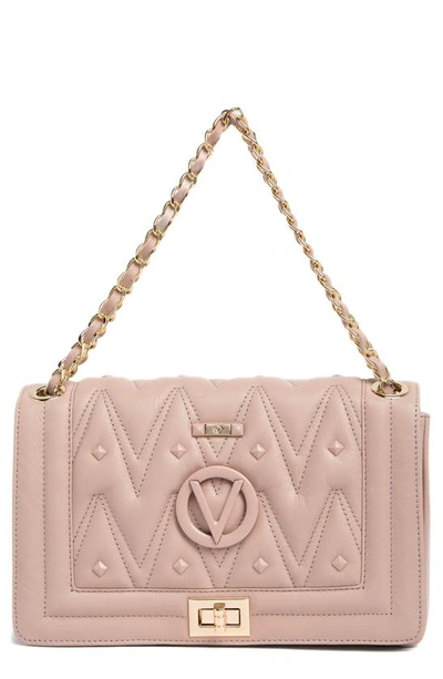 Shop Valentino By Mario Valentino Alice Quilted Shoulder Bag In Nude