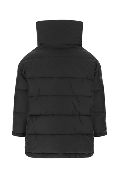 Shop Balenciaga Padded Hooded Jacket In Black