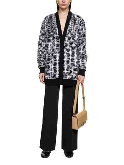 Shop Givenchy Allover Logo Jacquard Knitted Cardigan