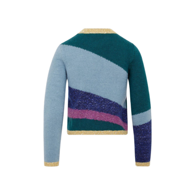 Shop Saint Laurent Jacquard Sequined Sweater In Multicolor