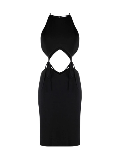 Shop Bottega Veneta Cut-out Detailed Mini Dress In Black